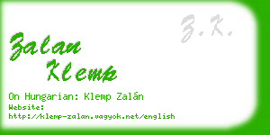 zalan klemp business card